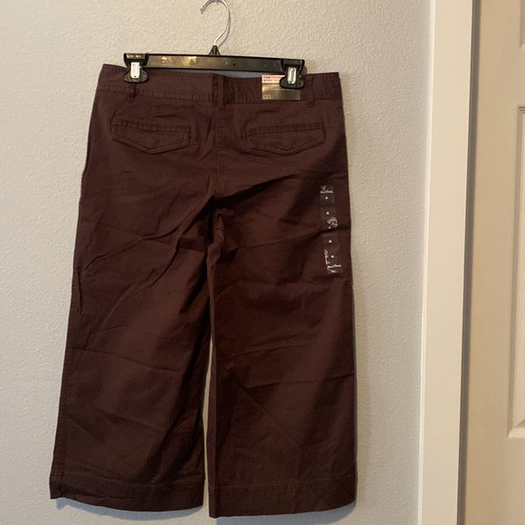NWT Brown Wide Leg Stretch Capri Size 6 - Picture 5 of 9